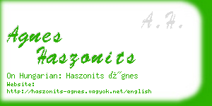 agnes haszonits business card